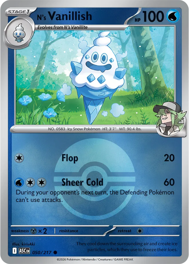 N's Vanillish (Poke Ball) Ascended Heroes Common 050/217