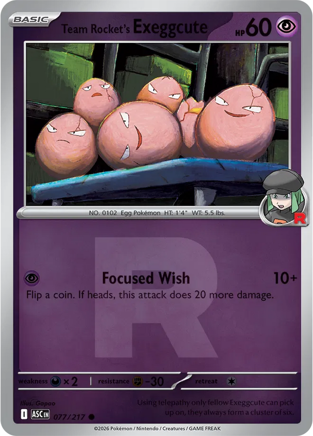 Team Rocket's exeggcute (Team Rocket) Ascended Heroes Common 077/217