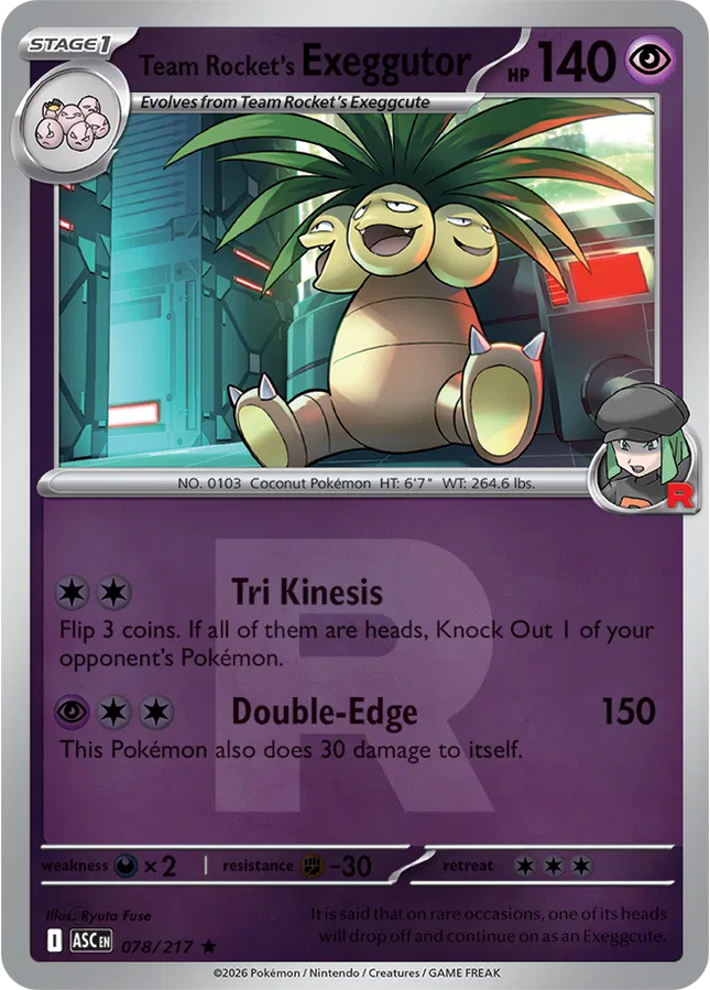 Team Rocket's exeggutor (Team Rocket) Ascended Heroes Rare 078/217