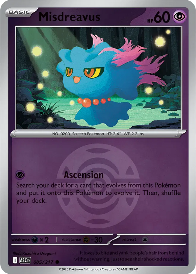 Misdreavus (Dusk Ball) Ascended Heroes Common 085/217