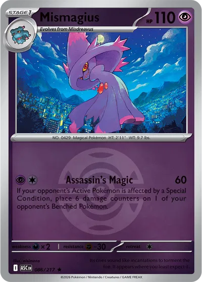 Mismagius (Dusk Ball) Ascended Heroes Rare 086/217