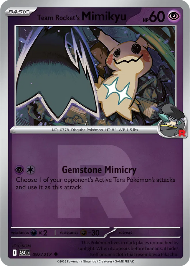 Team Rocket's Mimikyu (Team Rocket) Ascended Heroes Uncommon 097/217