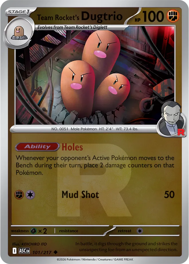 Team Rocket's Dugtrio (Team Rocket) Ascended Heroes Uncommon 101/217