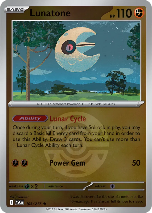 Lunatone (Dusk Ball) Ascended Heroes Rare 105/217
