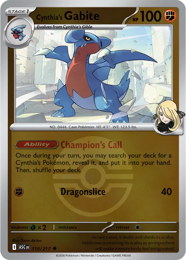 Cynthia's Gabite (Poke Ball) Ascended Heroes Uncommon 110/217