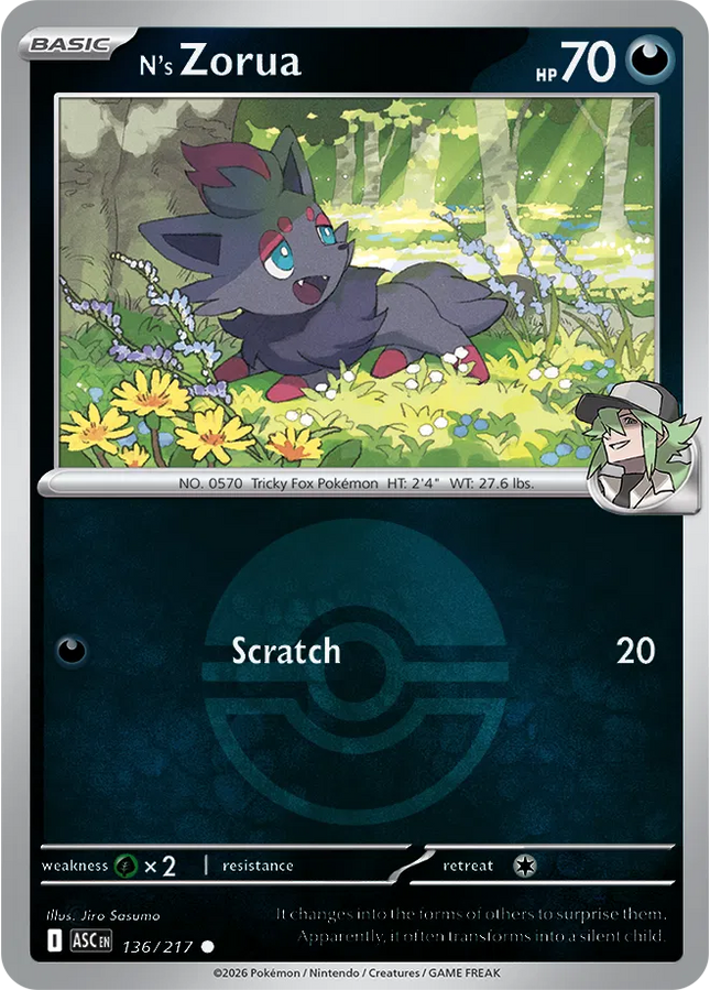 N's Zorua (Poke Ball) Ascended Heroes Common 136/217