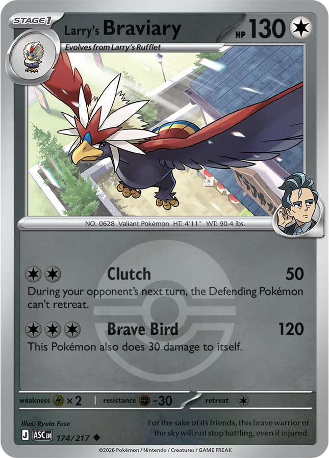 Larry's Braviary (Poke Ball) Ascended Heroes Uncommon 174/217