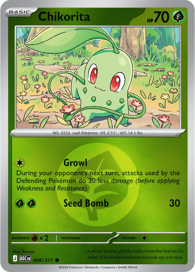 Chikorita (Energy Symbol Pattern) Ascended Heroes Common 008/217