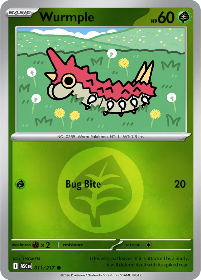 Wurmple (Energy Symbol Pattern) Ascended Heroes Common 011/217