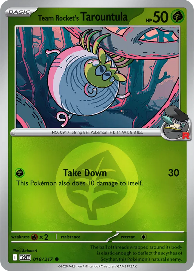 Team Rocket's Tarountula (Energy Symbol Pattern) Ascended Heroes Common 018/217