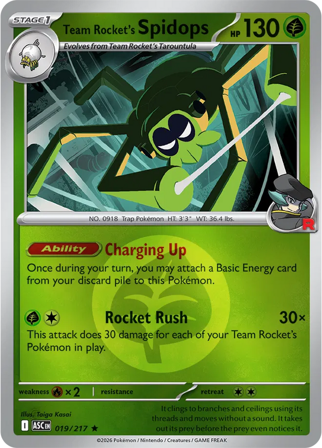 Team Rocket's Spidops (Energy Symbol Pattern) Ascended Heroes Rare 019/217