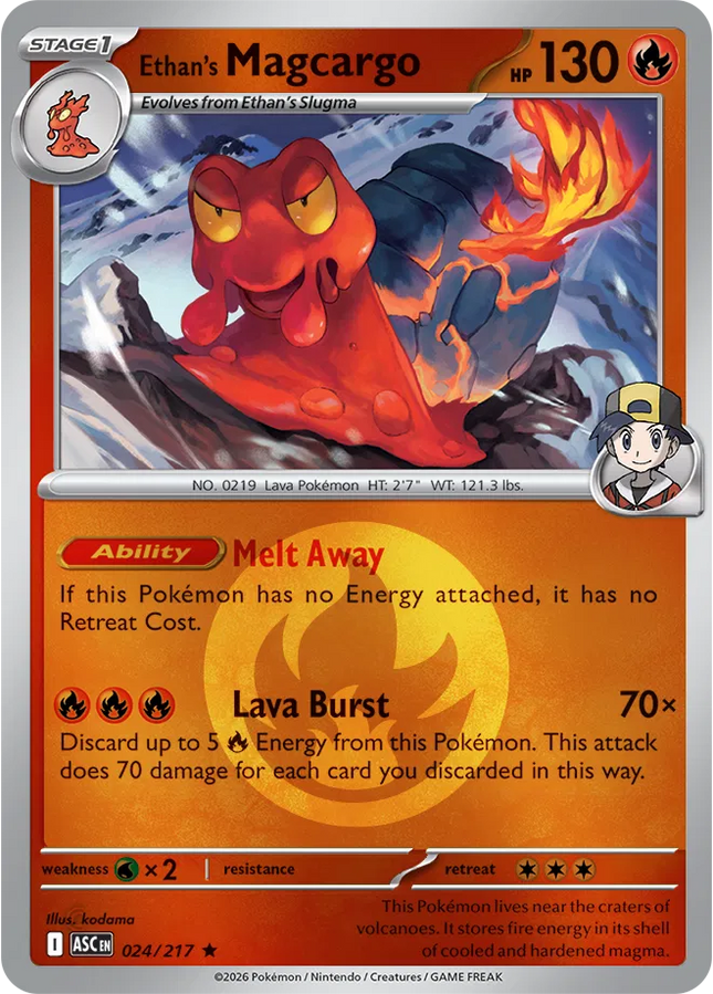 Ethan's Magcargo (Energy Symbol Pattern) Ascended Heroes Rare 024/217