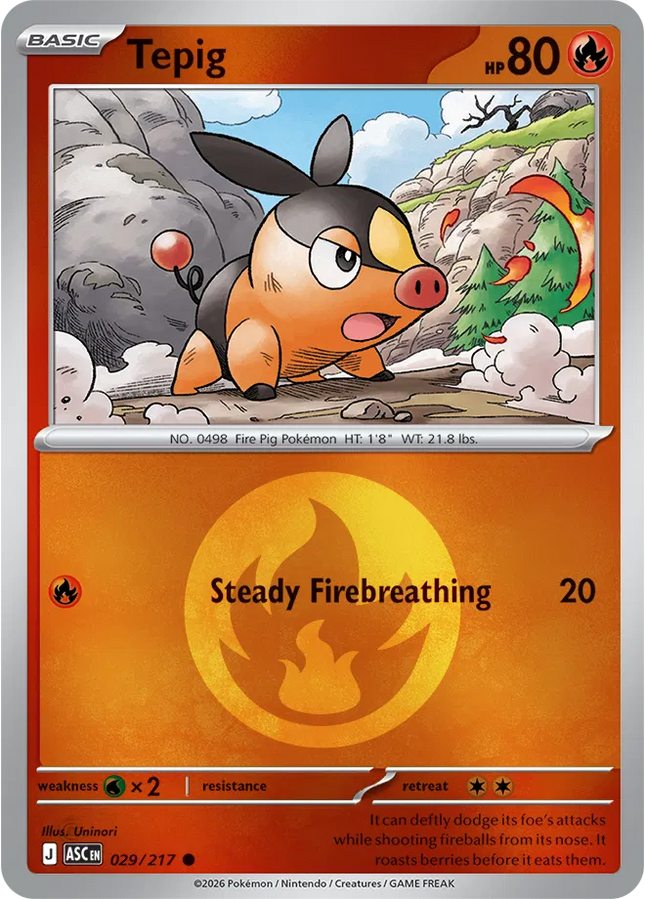 Tepig (Energy Symbol Pattern) Ascended Heroes Common 029/217
