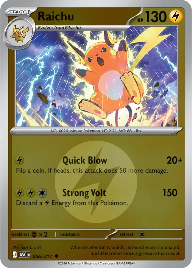 Raichu (Energy Symbol Pattern) Ascended Heroes Uncommon 056/217