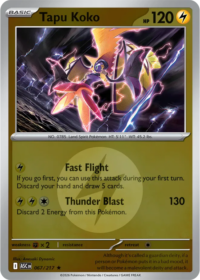 Tapu Koko (Energy Symbol Pattern) Ascended Heroes Rare 067/217