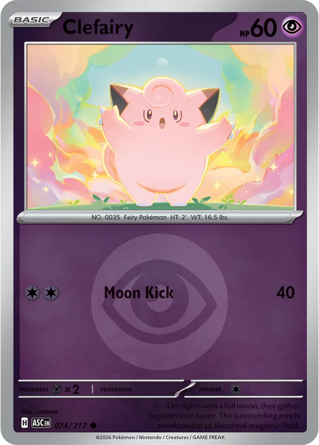 Clefairy (Energy Symbol Pattern) Ascended Heroes Common 074/217
