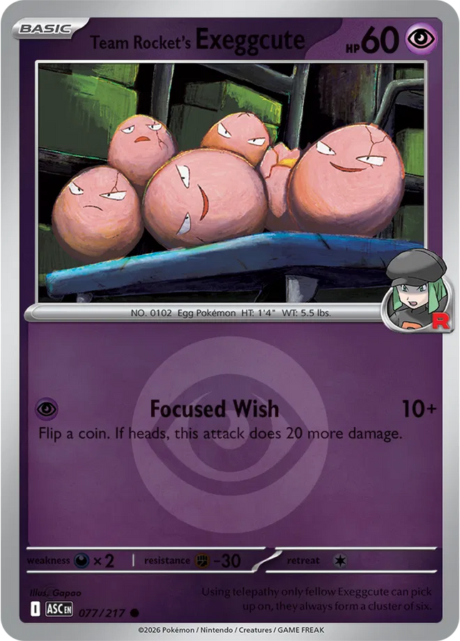 Team Rocket's exeggcute (Energy Symbol Pattern) Ascended Heroes Common 077/217