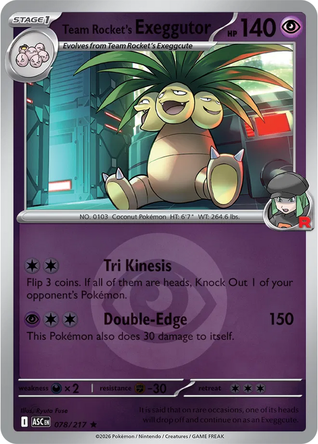 Team Rocket's exeggutor (Energy Symbol Pattern) Ascended Heroes Rare 078/217