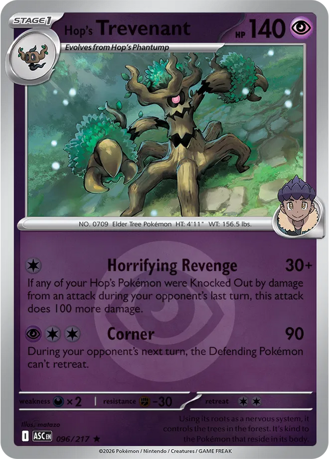 Hop's Trevenant (Energy Symbol Pattern) Ascended Heroes Rare 096/217