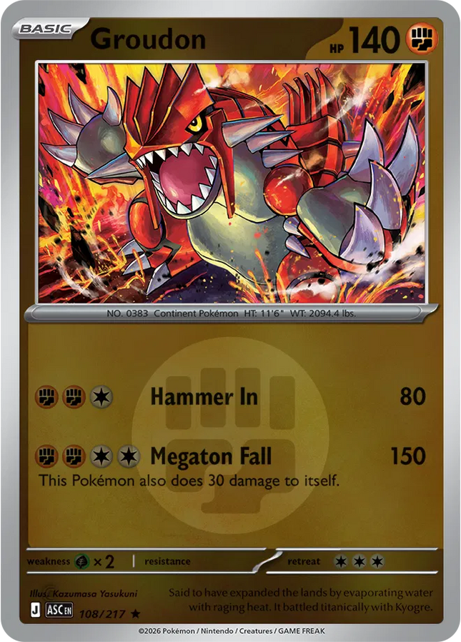 Groudon (Energy Symbol Pattern) Ascended Heroes Rare 108/217