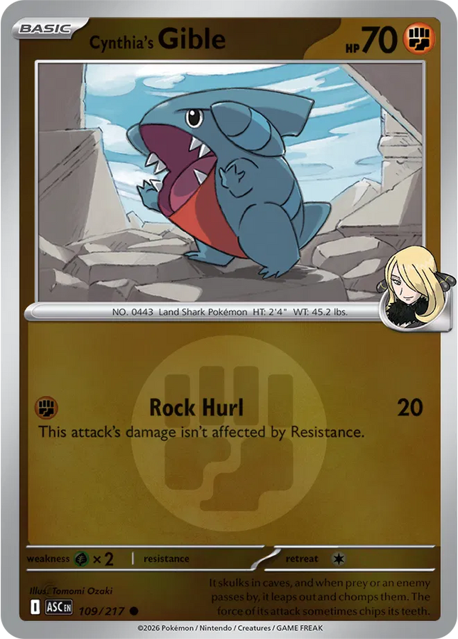 Cynthia's Gible (Energy Symbol Pattern) Ascended Heroes Common 109/217