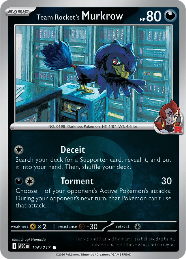 Team Rocket's Murkrow (Energy Symbol Pattern) Ascended Heroes Common 126/217