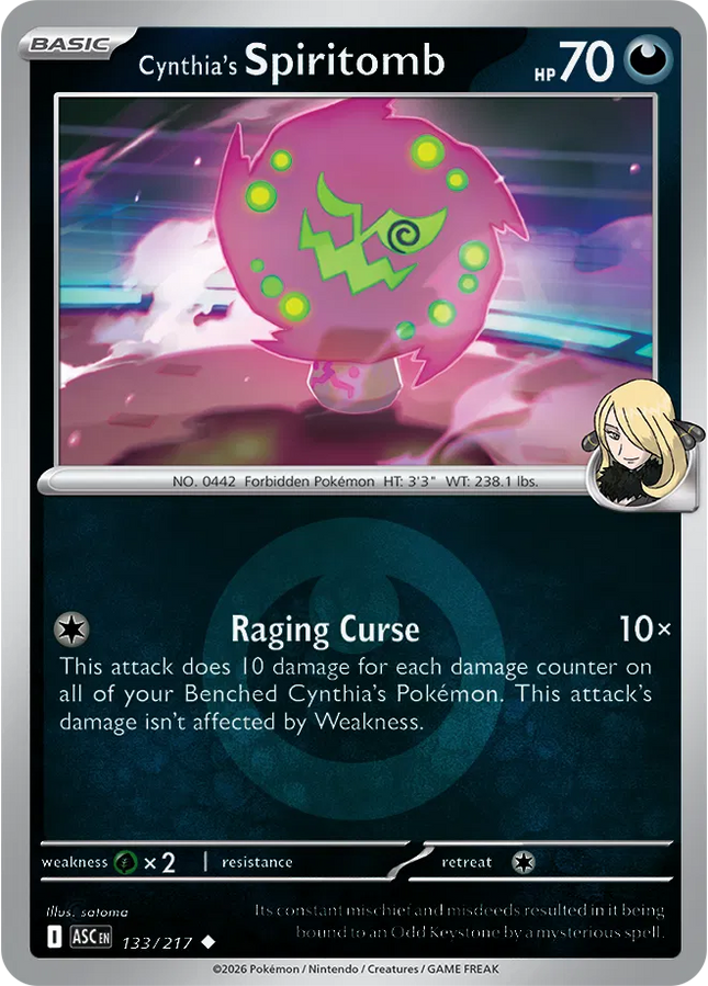 Cynthia's Spiritomb - 133/217 (Energy Symbol Pattern) Ascended Heroes Uncommon 133/217