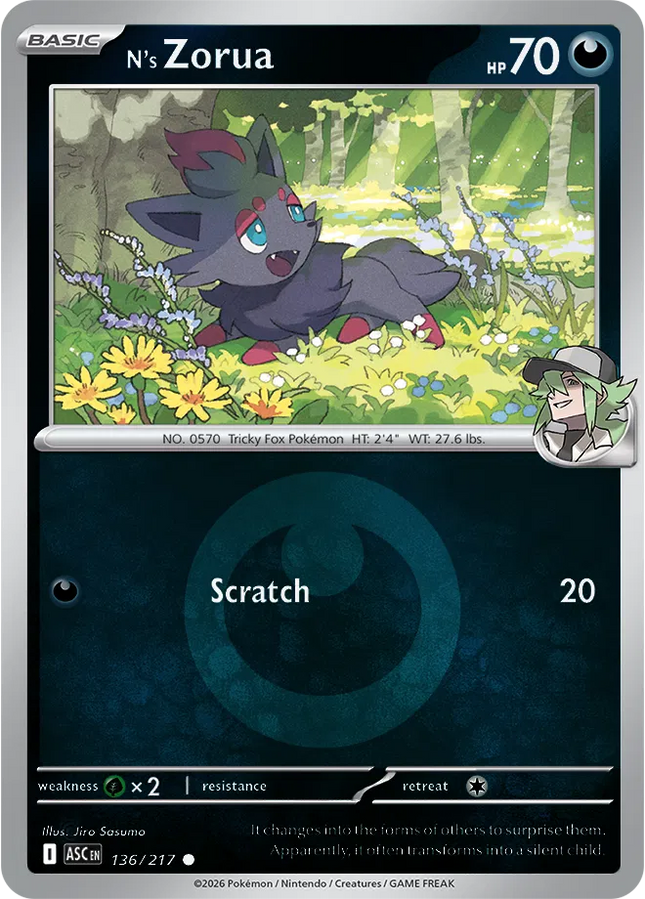 N's Zorua (Energy Symbol Pattern) Ascended Heroes Common 136/217