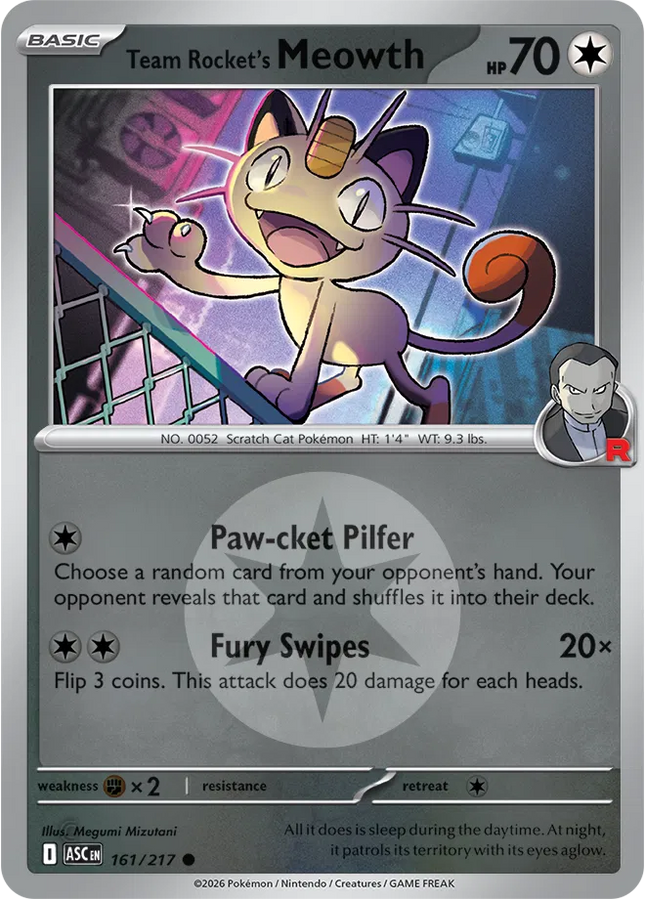 Team Rocket's Meowth (Energy Symbol Pattern) Ascended Heroes Common 161/217