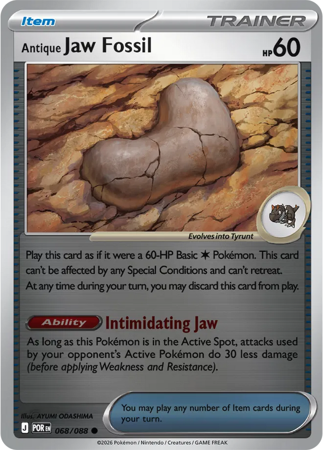 Antique Jaw Fossil Perfect Order Common 068/088 Reverse Holofoil