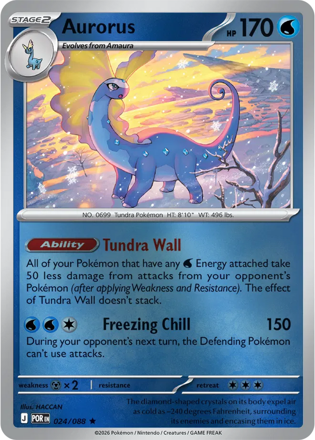 Aurorus Perfect Order Rare 024/088 Reverse Holofoil