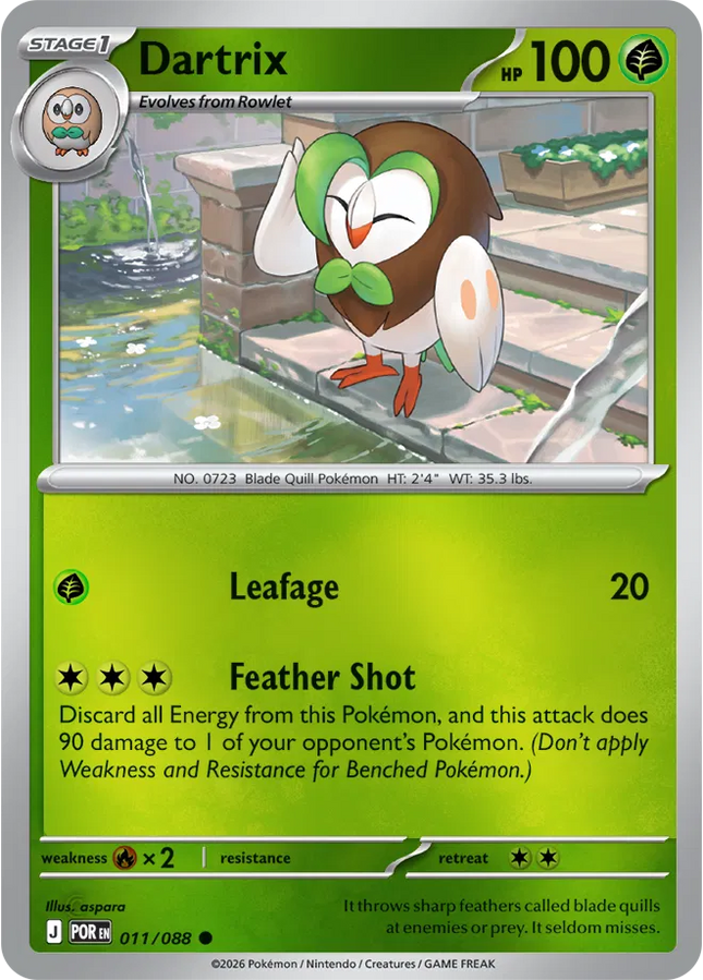 Dartrix Perfect Order Common 011/088 Reverse Holofoil