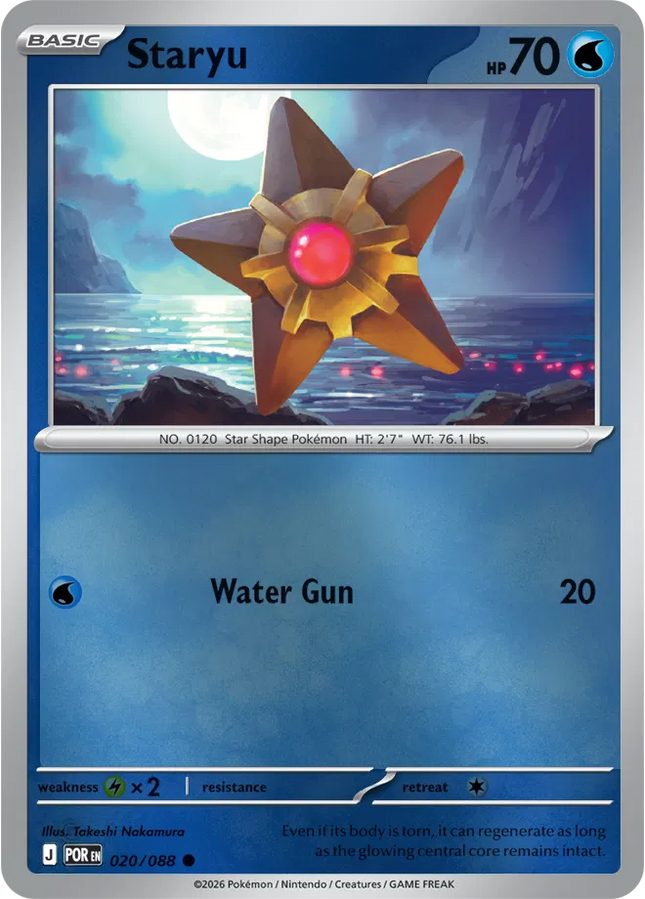 Staryu Perfect Order Common 020/088 Reverse Holofoil