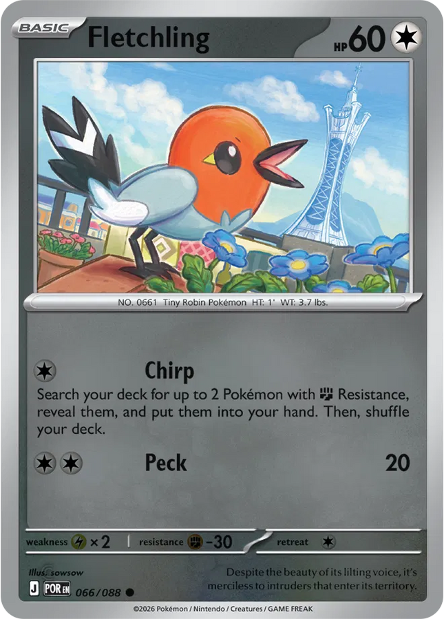 Fletchling Perfect Order Common 066/088 Reverse Holofoil