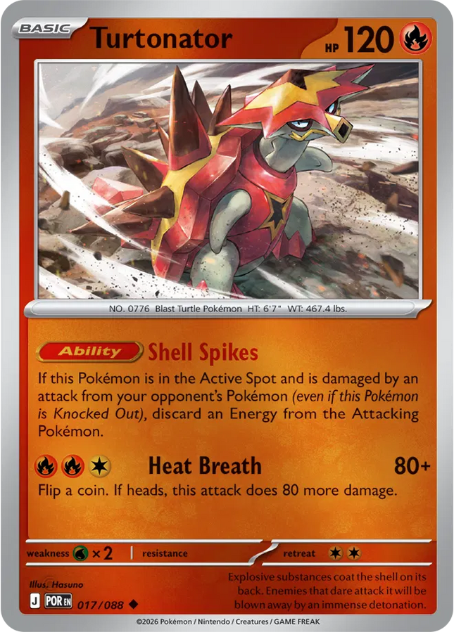 Turtonator Perfect Order Uncommon 017/088 Reverse Holofoil