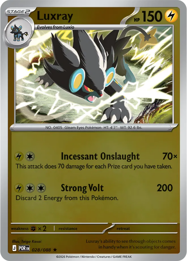 Luxray Perfect Order Rare 028/088 Reverse Holofoil