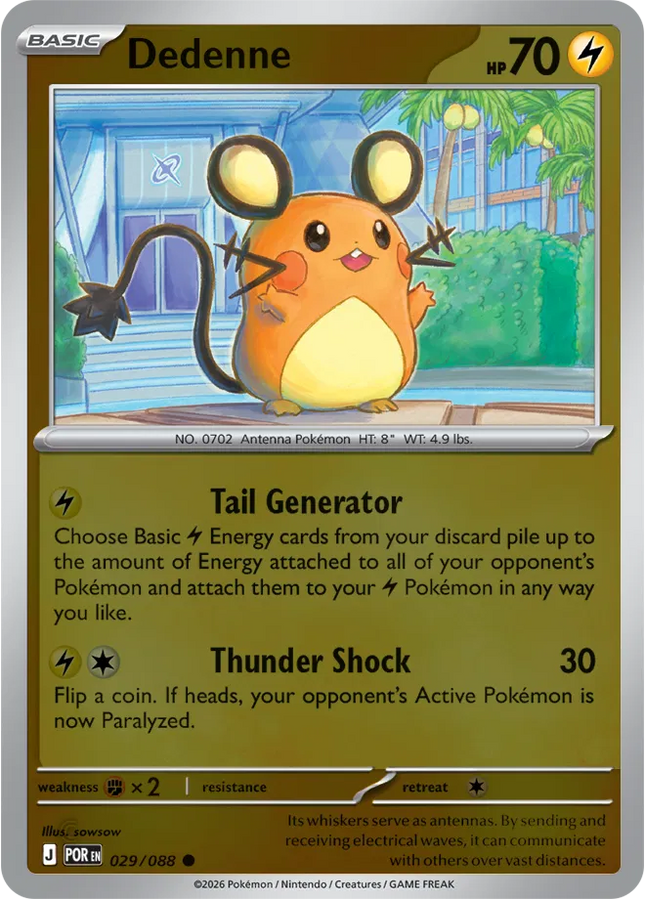 Dedenne Perfect Order Common 029/088 Reverse Holofoil