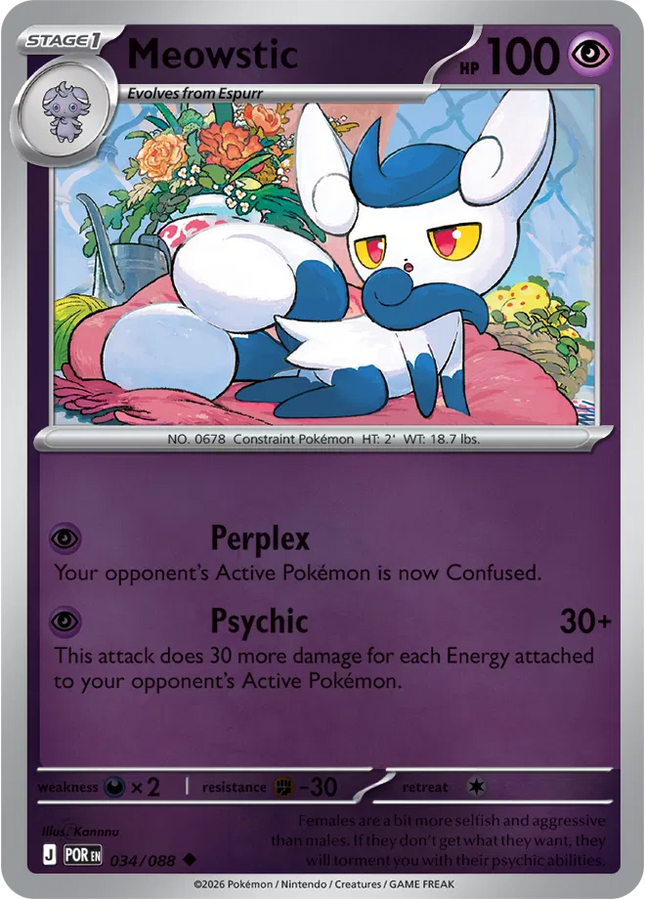 Meowstic Perfect Order Uncommon 034/088 Reverse Holofoil