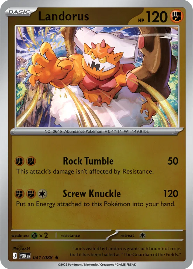 Landorus Perfect Order Rare 041/088 Reverse Holofoil