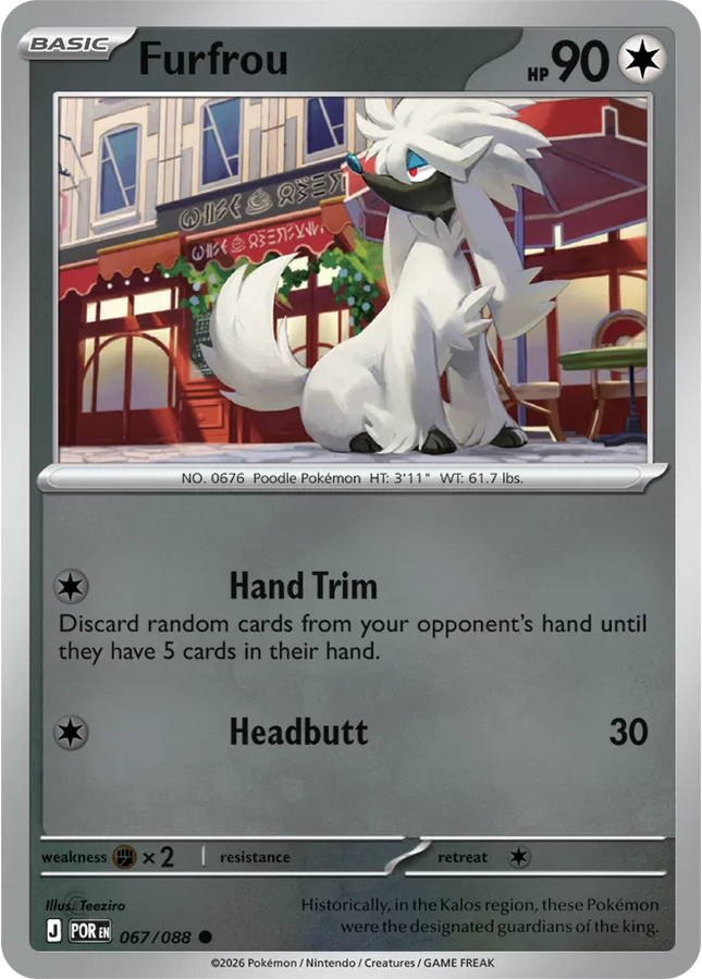 Furfrou Perfect Order Common 067/088 Reverse Holofoil
