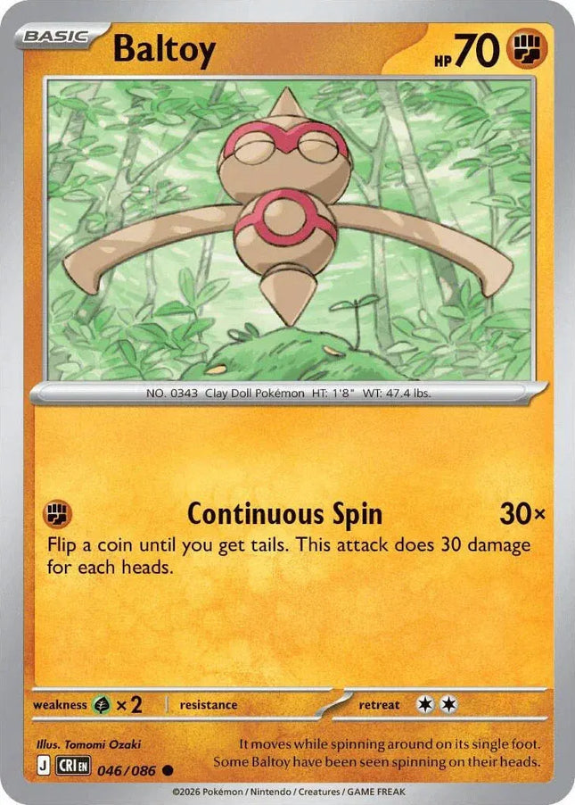 Baltoy Chaos Rising Common 046/086 Reverse Holofoil