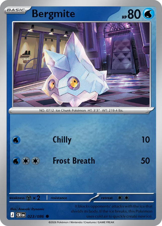 Bergmite Chaos Rising Common 023/086 Reverse Holofoil