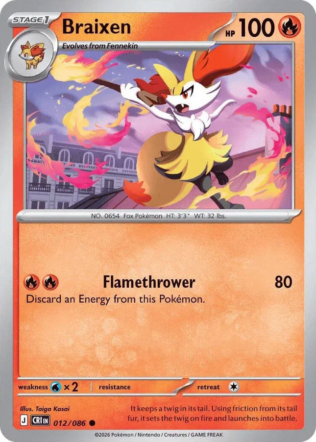 Braixen Chaos Rising Common 012/086