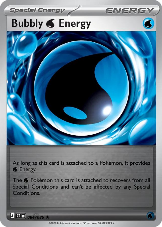 Bubbly Water Energy Chaos Rising Rare 084/086 Reverse Holofoil