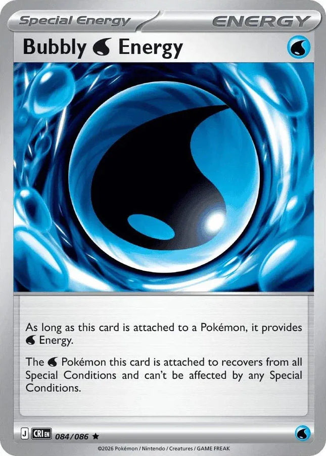 Bubbly Water Energy Chaos Rising Rare 084/086 Reverse Holofoil