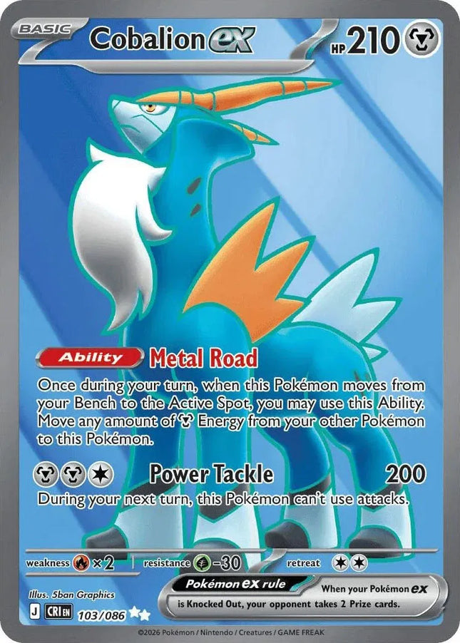 Cobalion ex Chaos Rising Ultra Rare 103/086