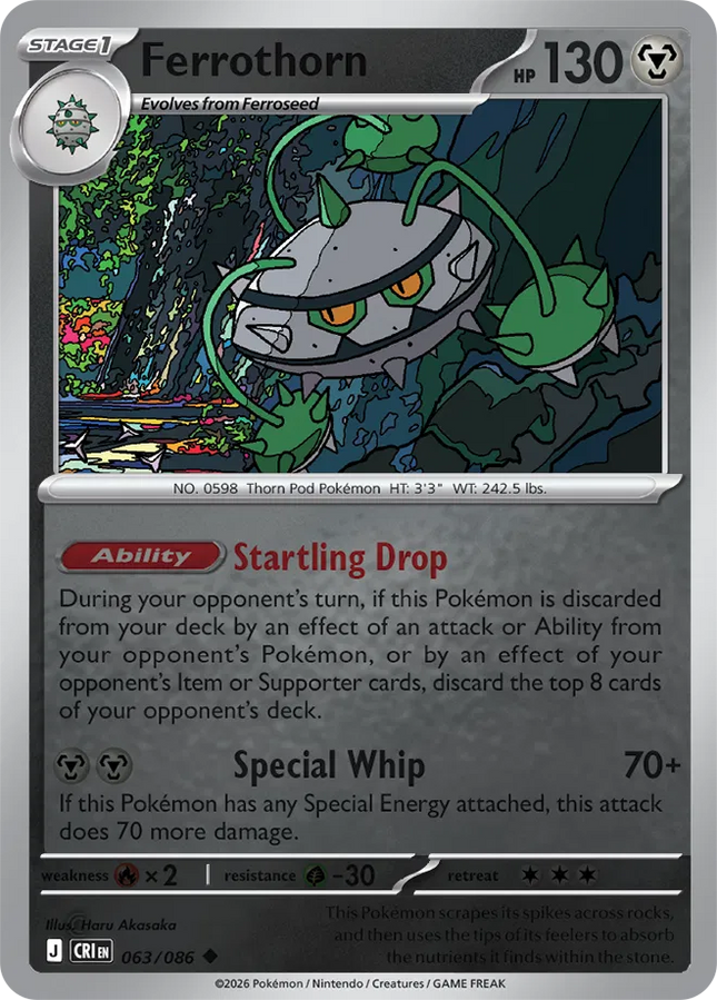 Ferrothorn Chaos Rising Uncommon 063/086 Reverse Holofoil