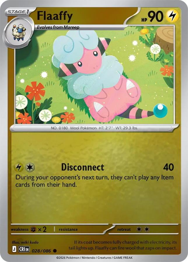 Flaaffy Chaos Rising Common 028/086 Reverse Holofoil