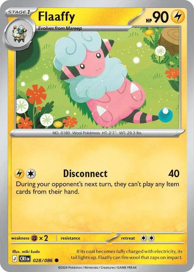 Flaaffy Chaos Rising Common 028/086 Reverse Holofoil