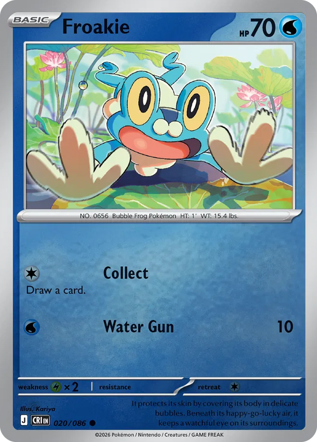 Froakie Chaos Rising Common 020/086 Reverse Holofoil